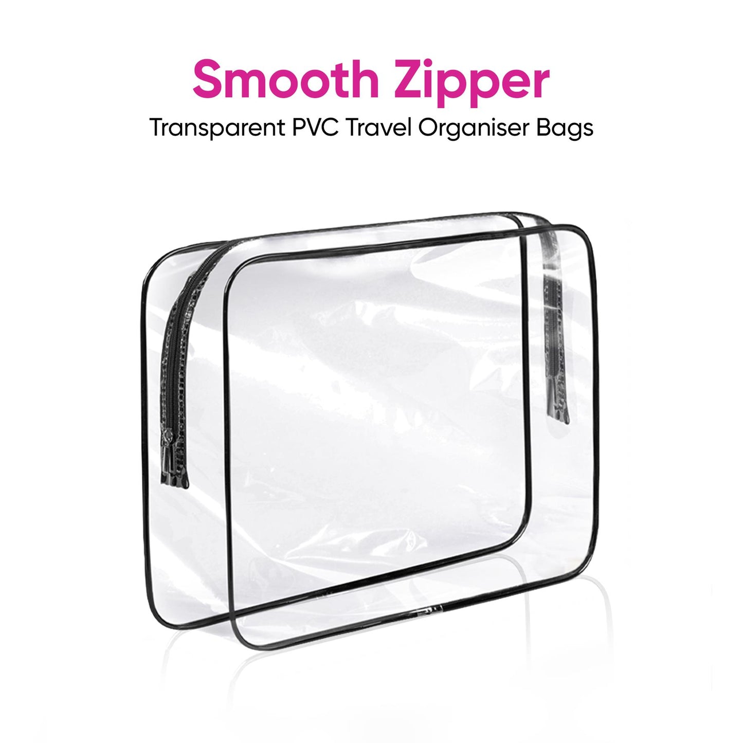 Clear Pvc Travel Organiser Bags Set Of 3
