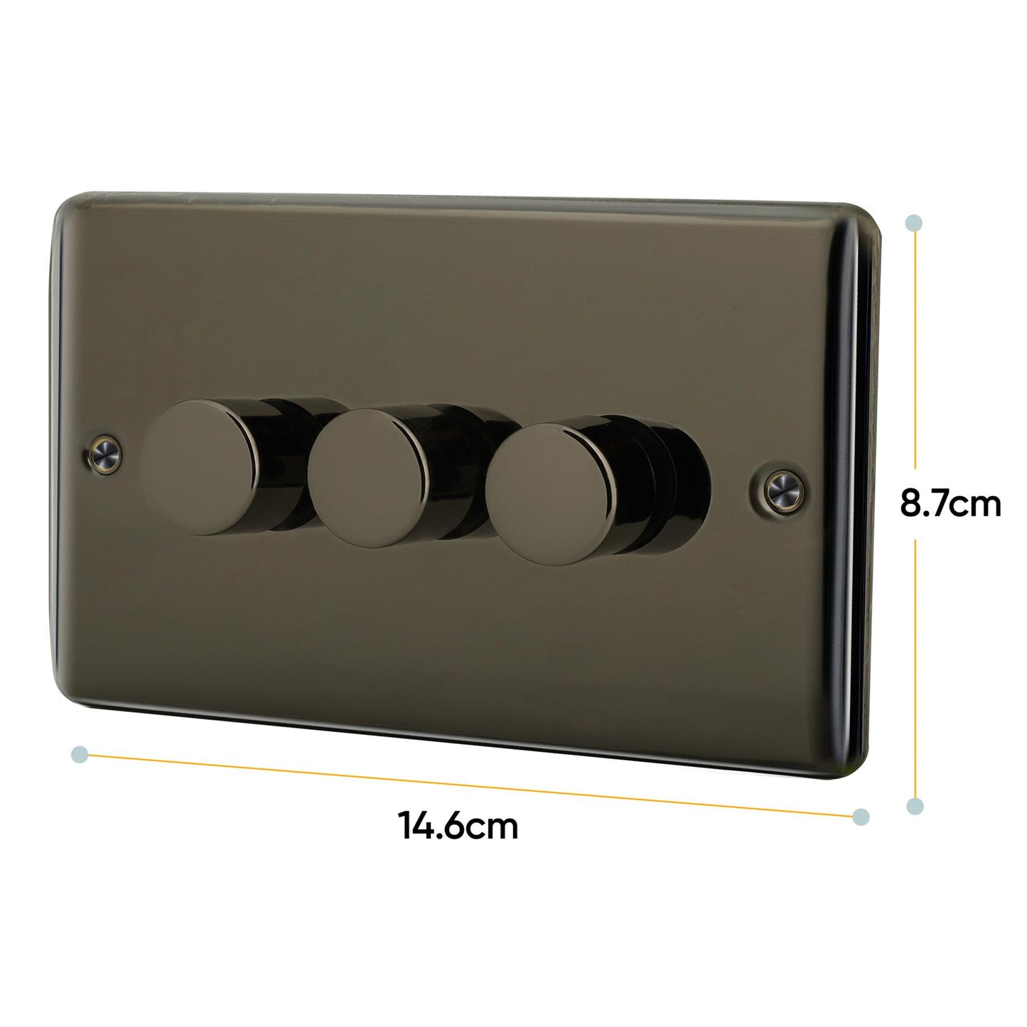 Polished Nickel Steel Light Switches USB Sockets Fuse Dimmer TV Cooker Switch