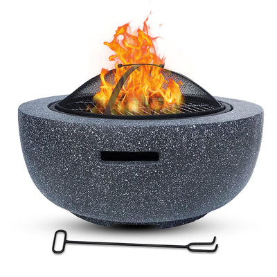 Outdoor Fire Pit Bbq Grill With Round Brazier Fire Bowl