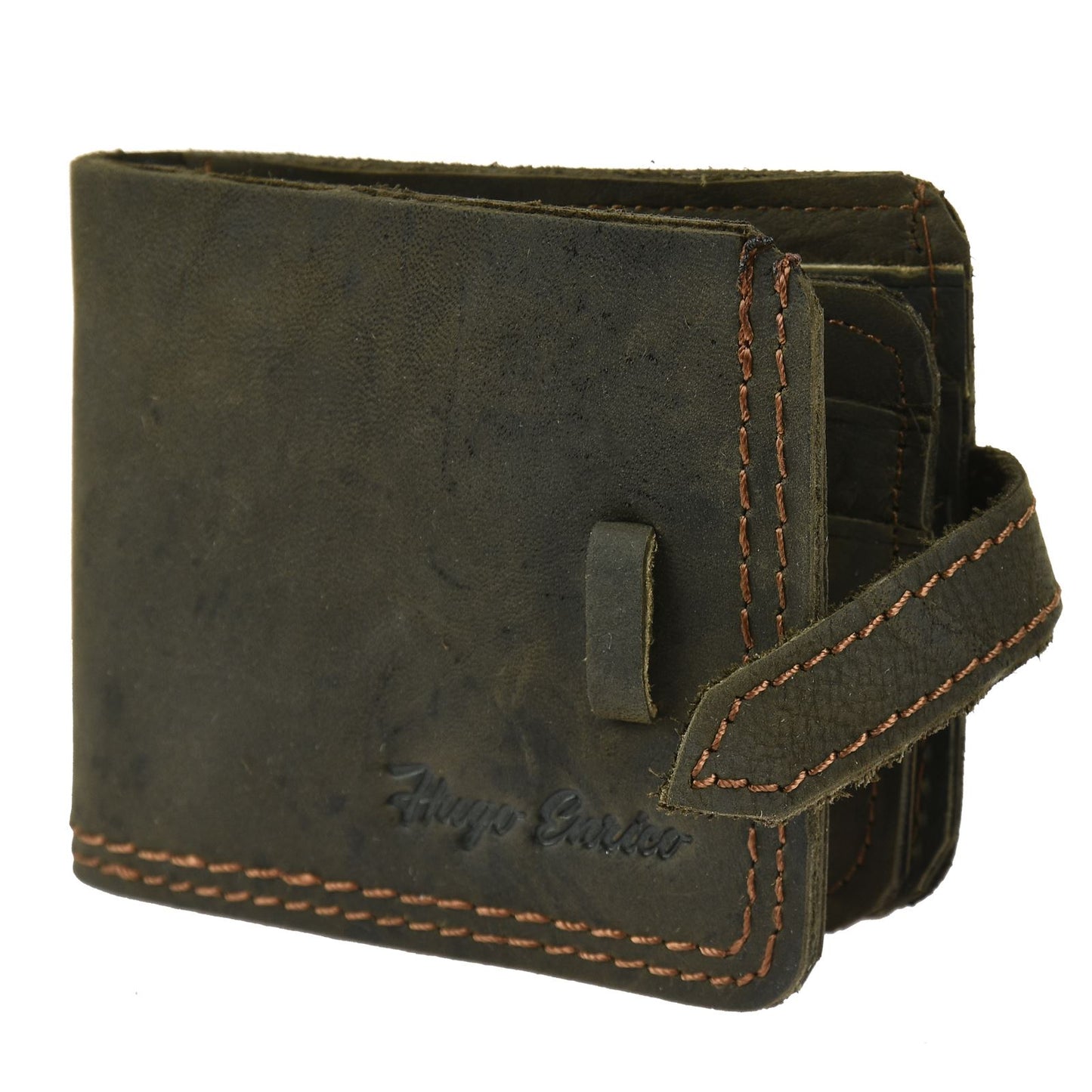 Stylish And Durable Men'S Genuine Leather Bifold Wallet