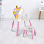 Unicorn Vanity Table With Mirror And Stool For Girls' Bedroom