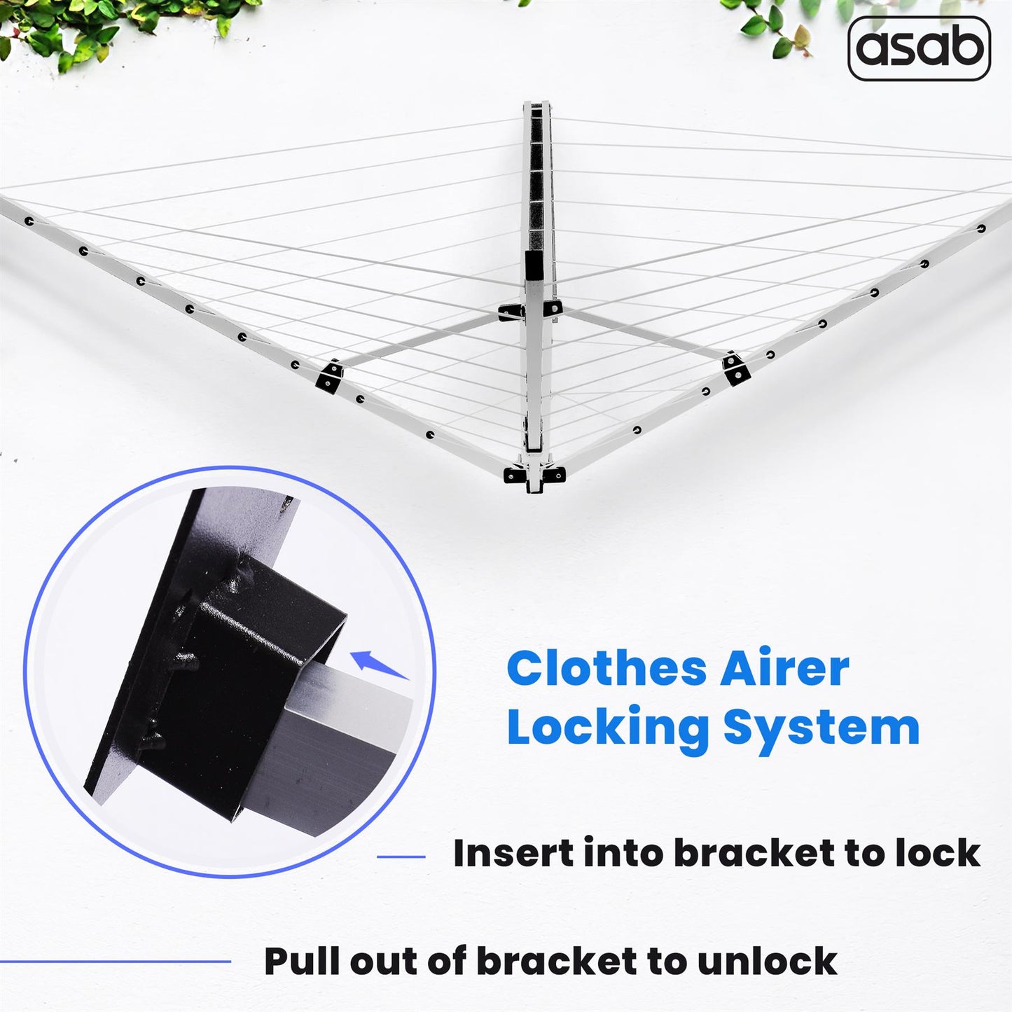 5-Arm Folding Laundry Drying Rack For Indoor & Outdoor Use