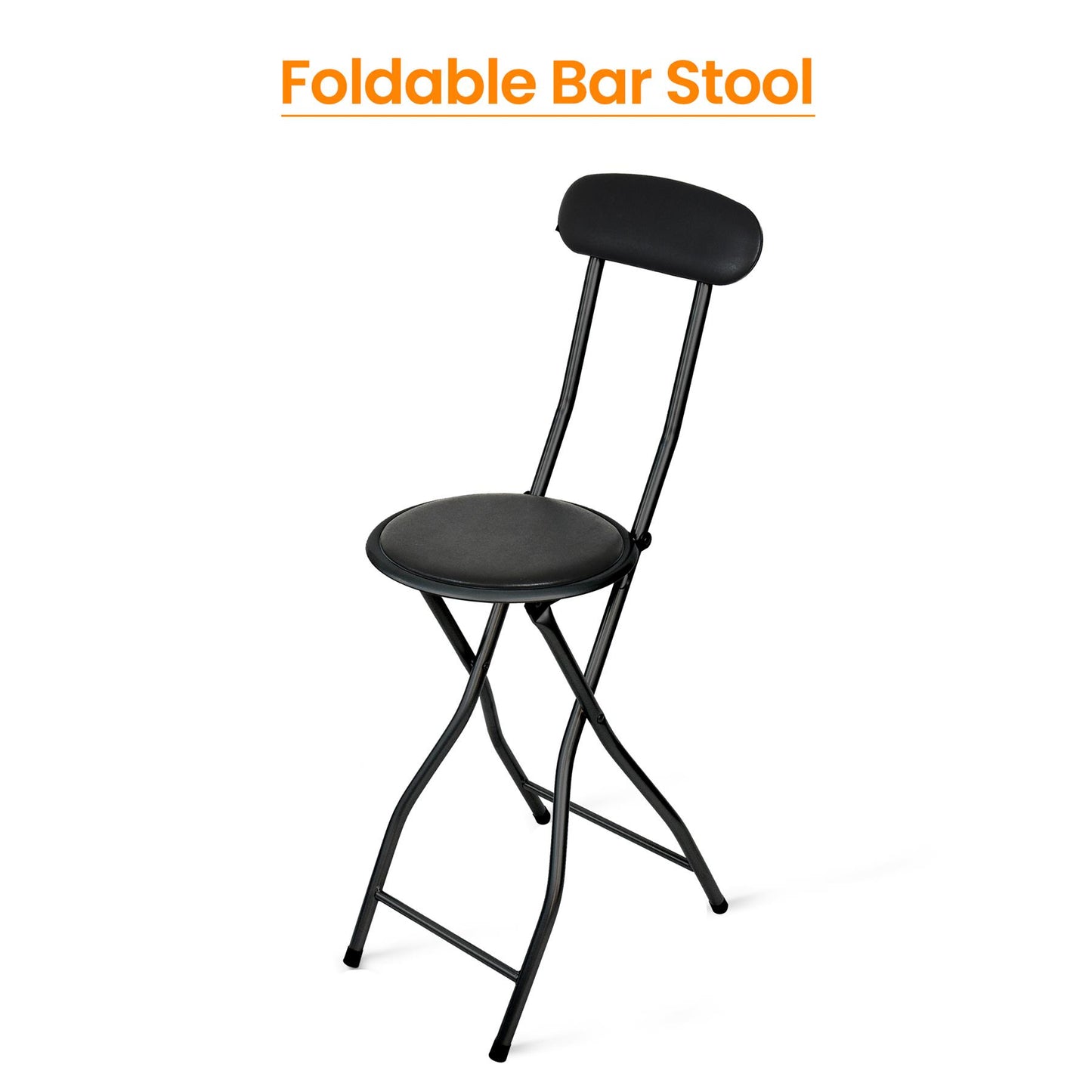 Foldable Bar Stool Black