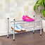 Sleek 2-Tier Shoe Rack With Chrome Finish Holds Up To 12 Pairs