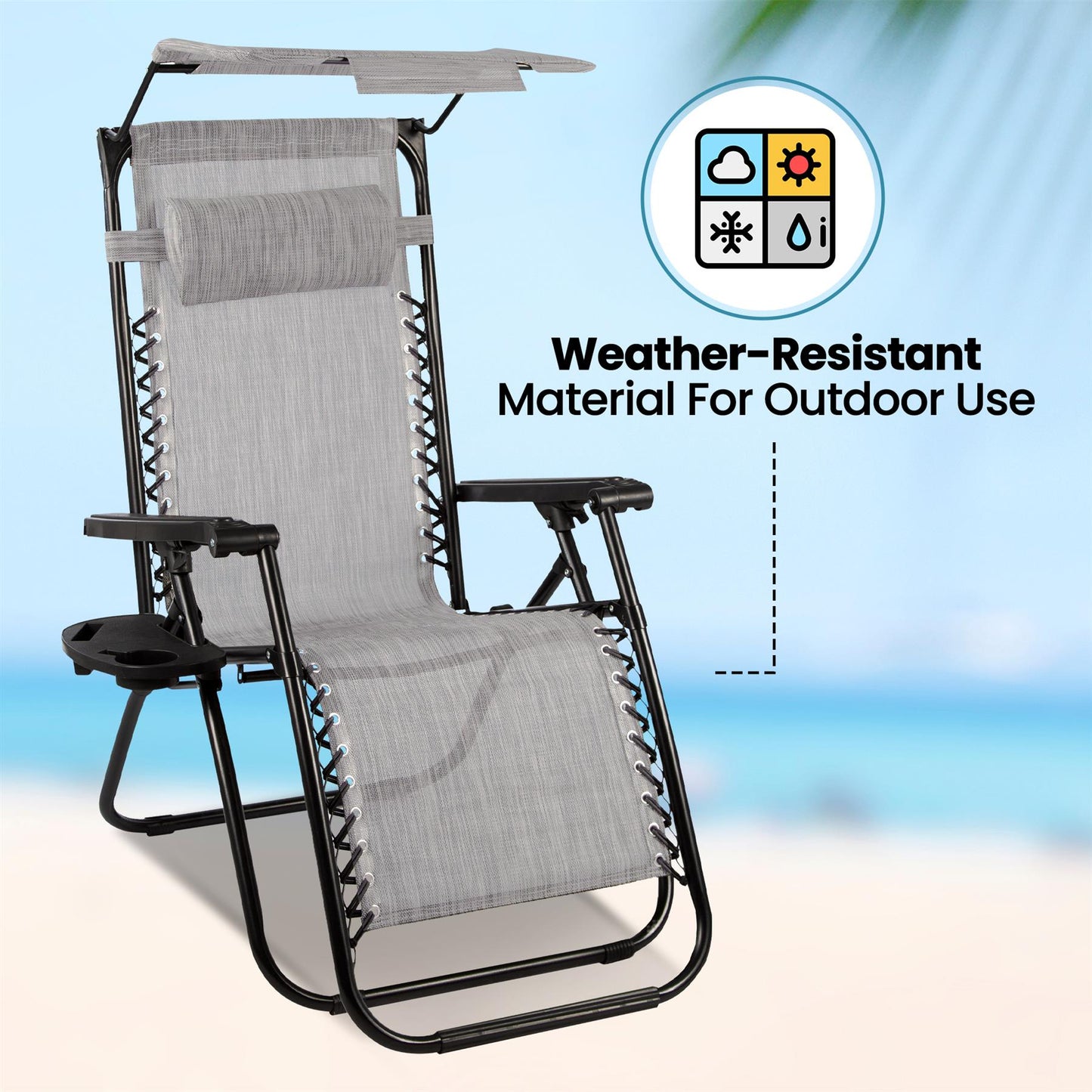 Relaxing Chair with Canopy Offers Zero Gravity Comfort