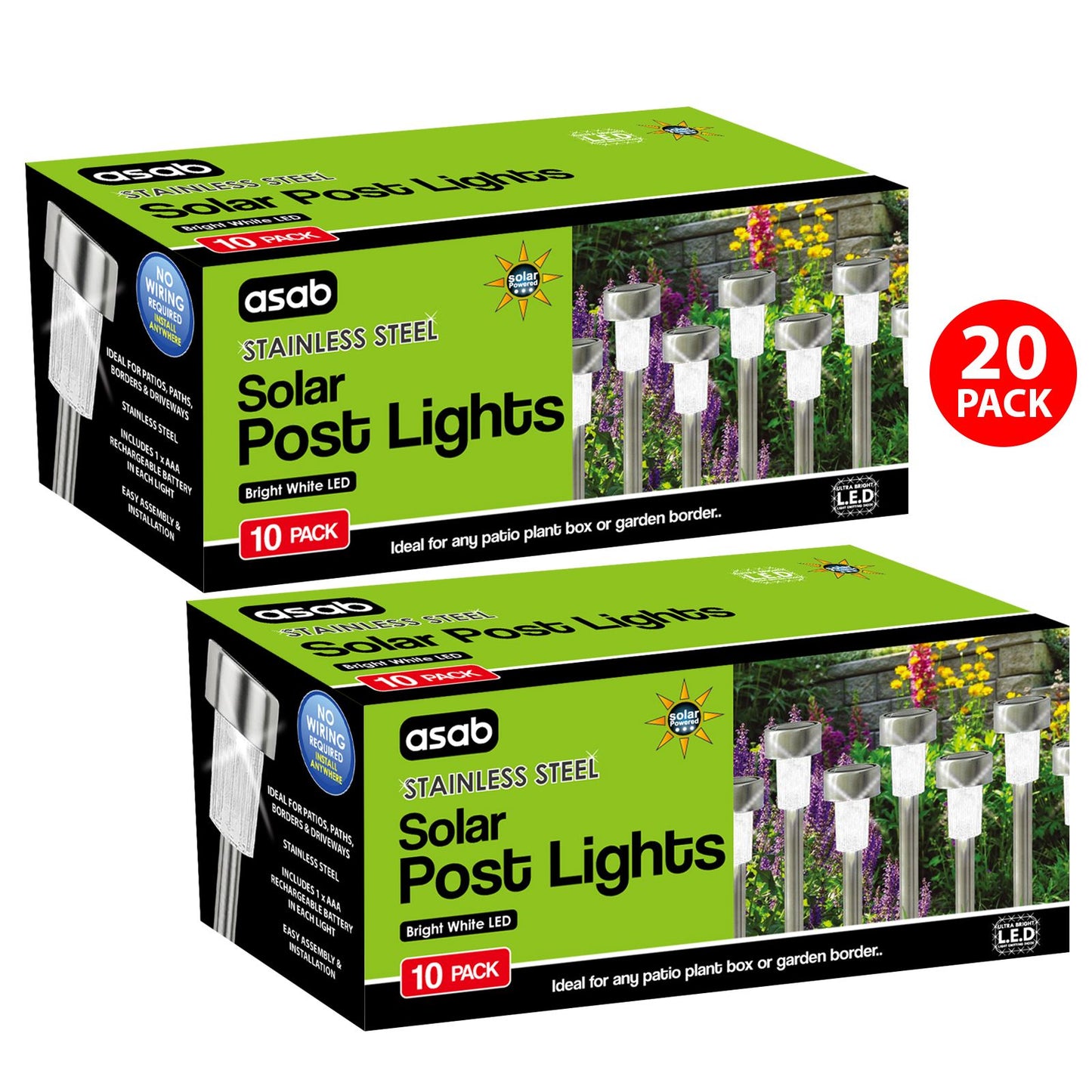 Brighten Up Your Outdoor Space with White Solar Powered Post Lights