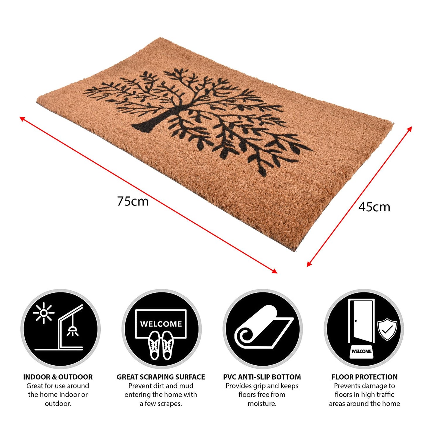 Large Tree Of Life Coir Doormat