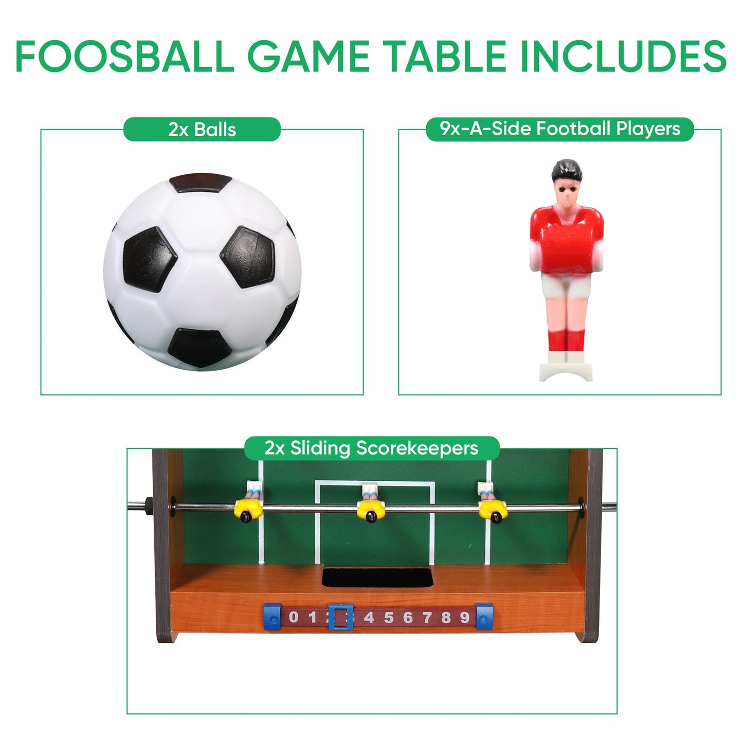 Handcrafted Wooden Tabletop Foosball Game For Adults And Kids