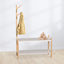 Two-Tier Wooden Shoe Rack With Coat Stand And Hooks