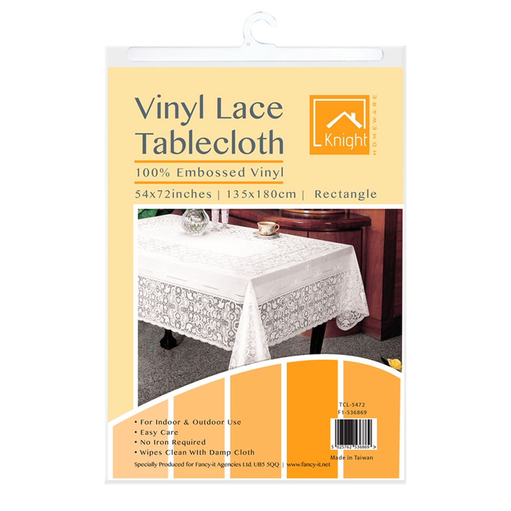 Embossed Vinyl Table Cover, Lace Look Tablecloth