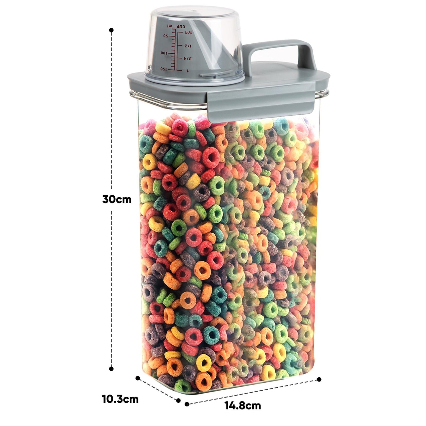 Grey 2300ml Food Container Cereal Dispenser Simplifying Storage
