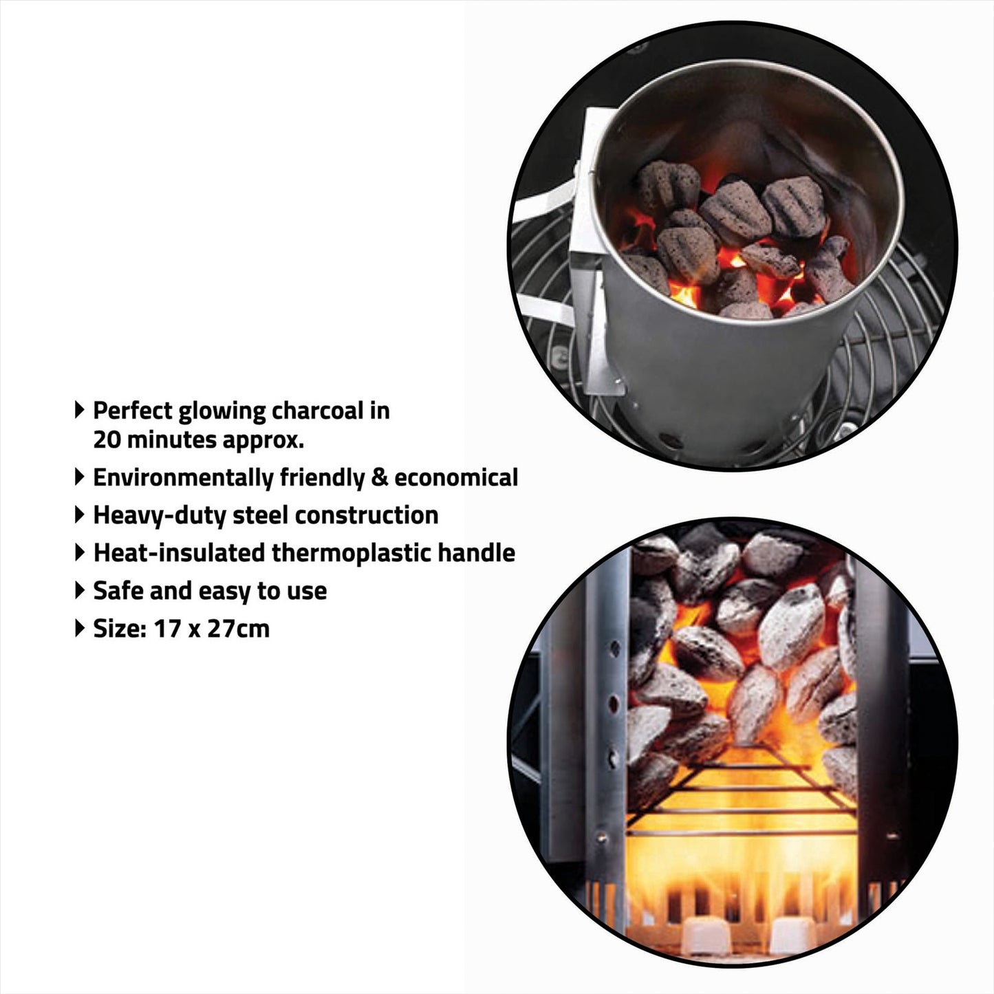 Charcoal Starter Chimney for Medium and Large BBQs
