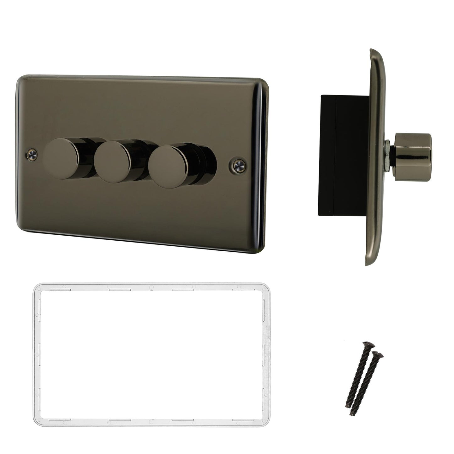 Polished Nickel Steel Light Switches USB Sockets Fuse Dimmer TV Cooker Switch