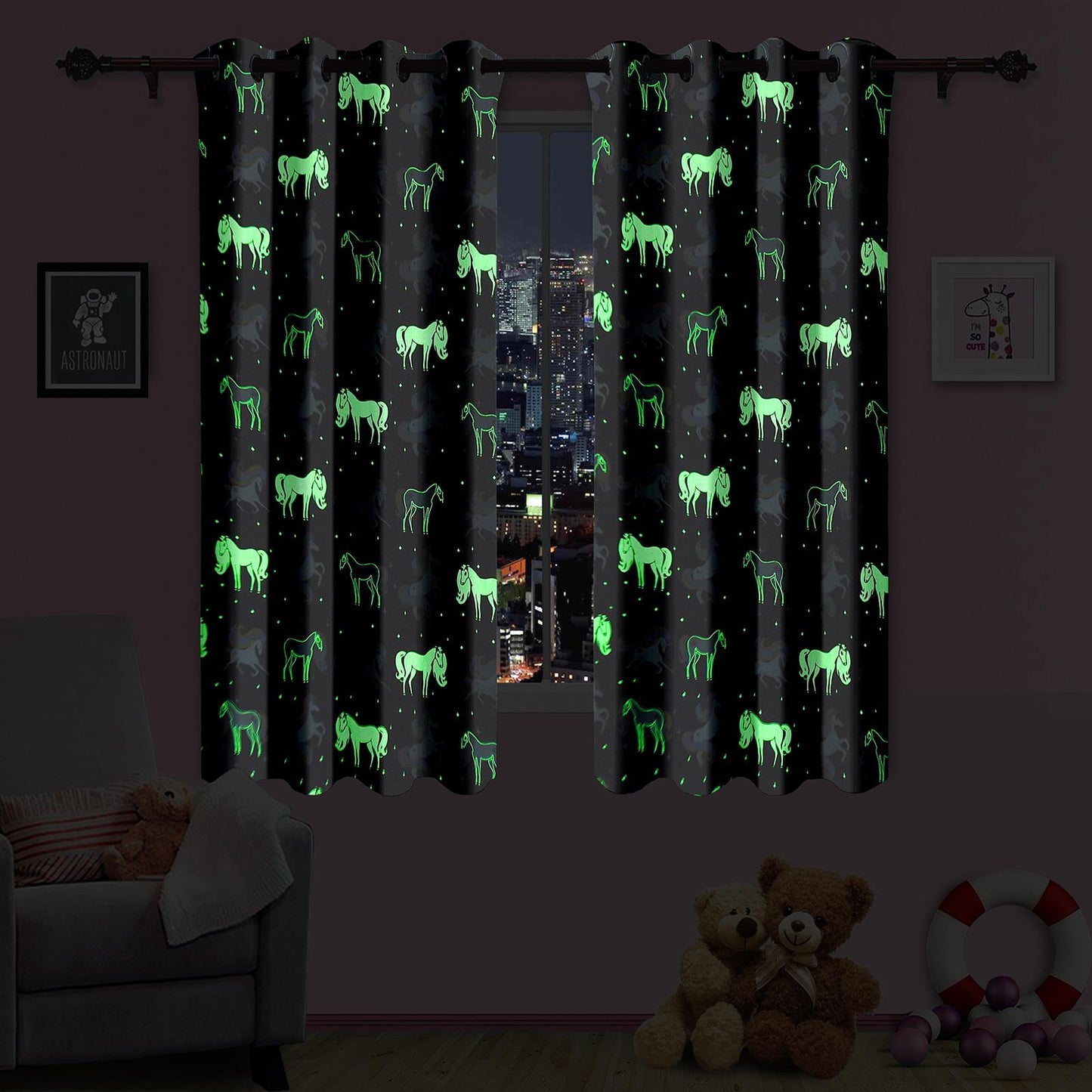 Stylish Kid's Blackout Curtains with Glow in the Dark Feature