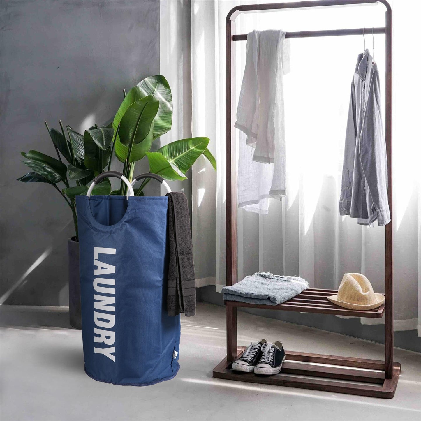 Large 82L Collapsible Laundry Hamper with Handles