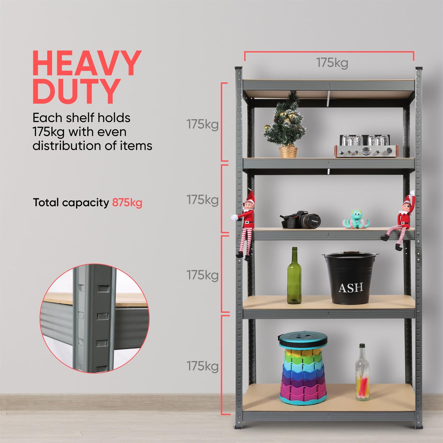 5-Tier Heavy Duty Metal Storage Rack