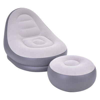 Inflatable Lounger With Built-In Stool