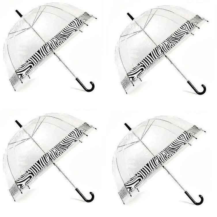 Set of 4 Transparent 58cm Dome Umbrellas for Rainy Days