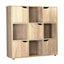 Spacious 9-Cube Oak Storage Unit with 5 Doors