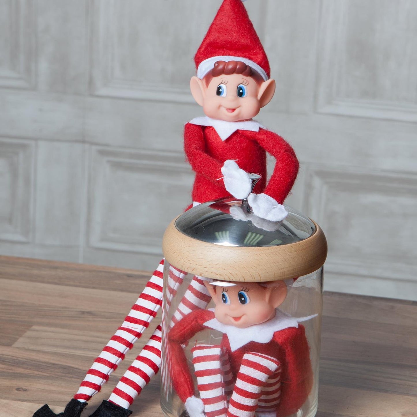Novelty Plush Dolls Toy Xmas Elf Two-Pack Of Playful Christmas Elf Figurines