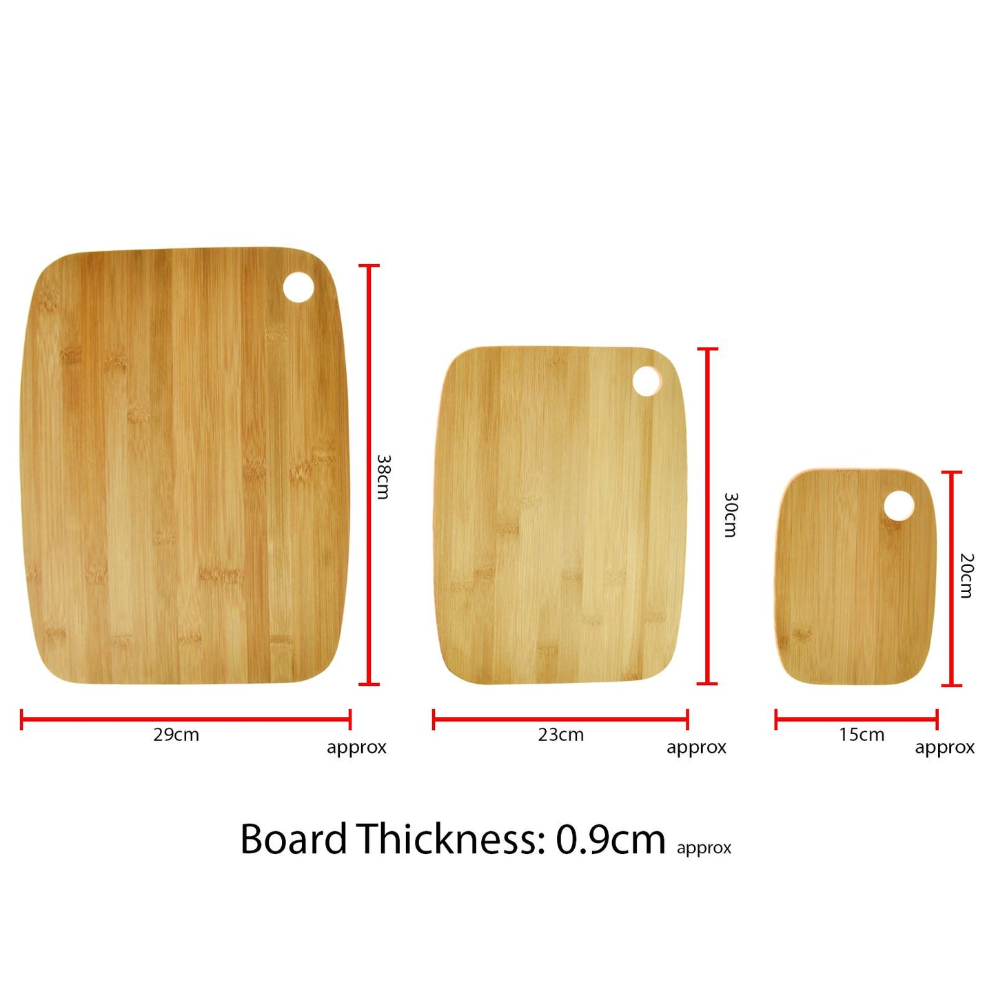 Set Of 3 Bamboo Cutting Boards