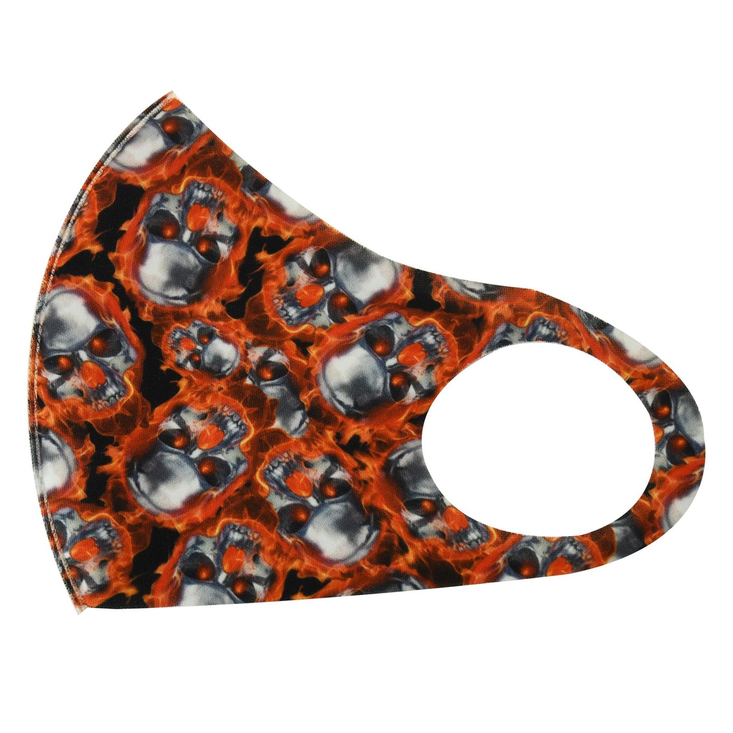 Orange Skulls Pattern Reusable Men'S Face Mask
