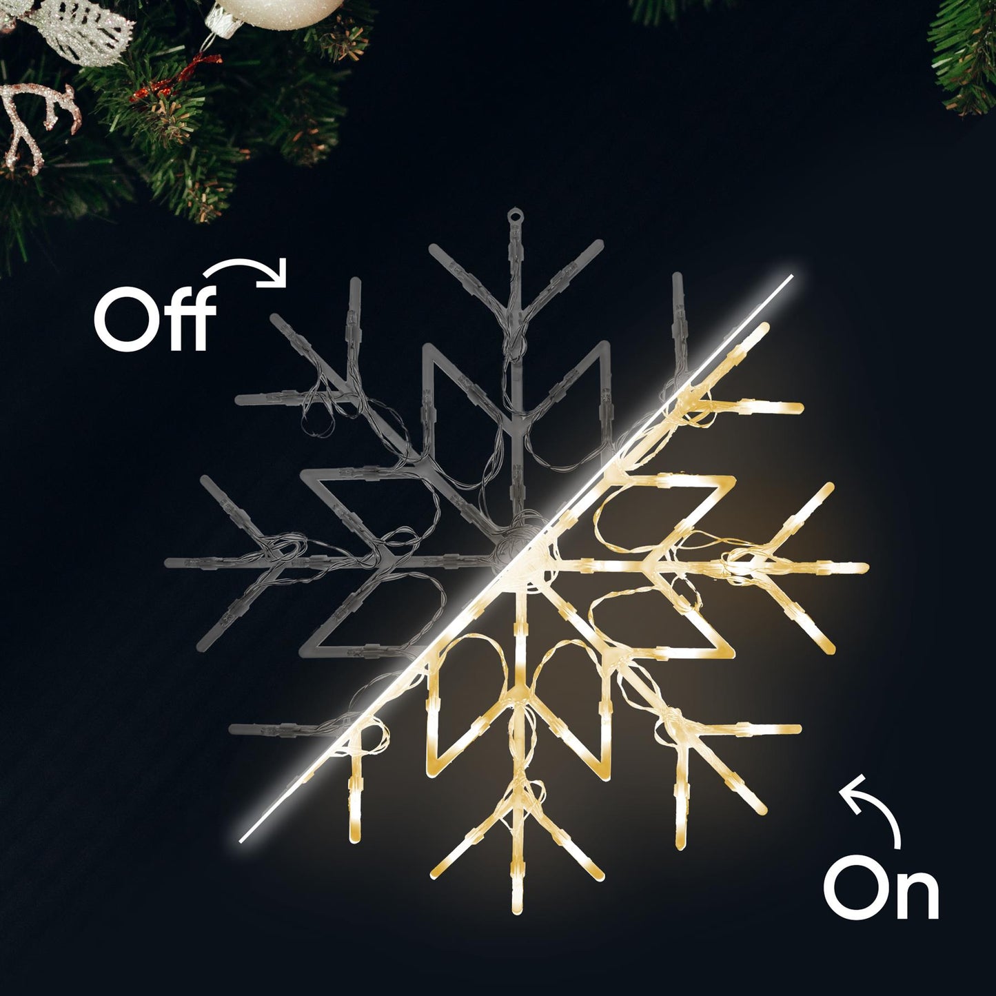 Twinkle Up Your Christmas Decor with 50 LED Snowflakes