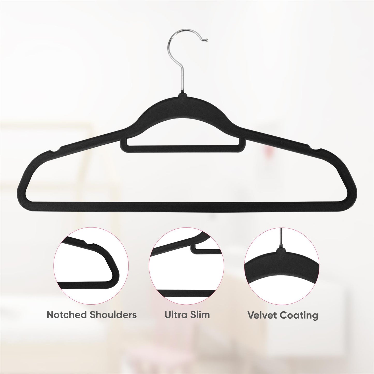 Keep Your Clothes Organized with Non-Slip Velvet Hangers