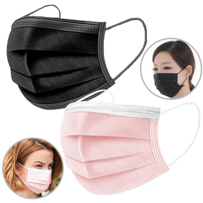 Breathable Black Face Mask, Disposable Protective Mask