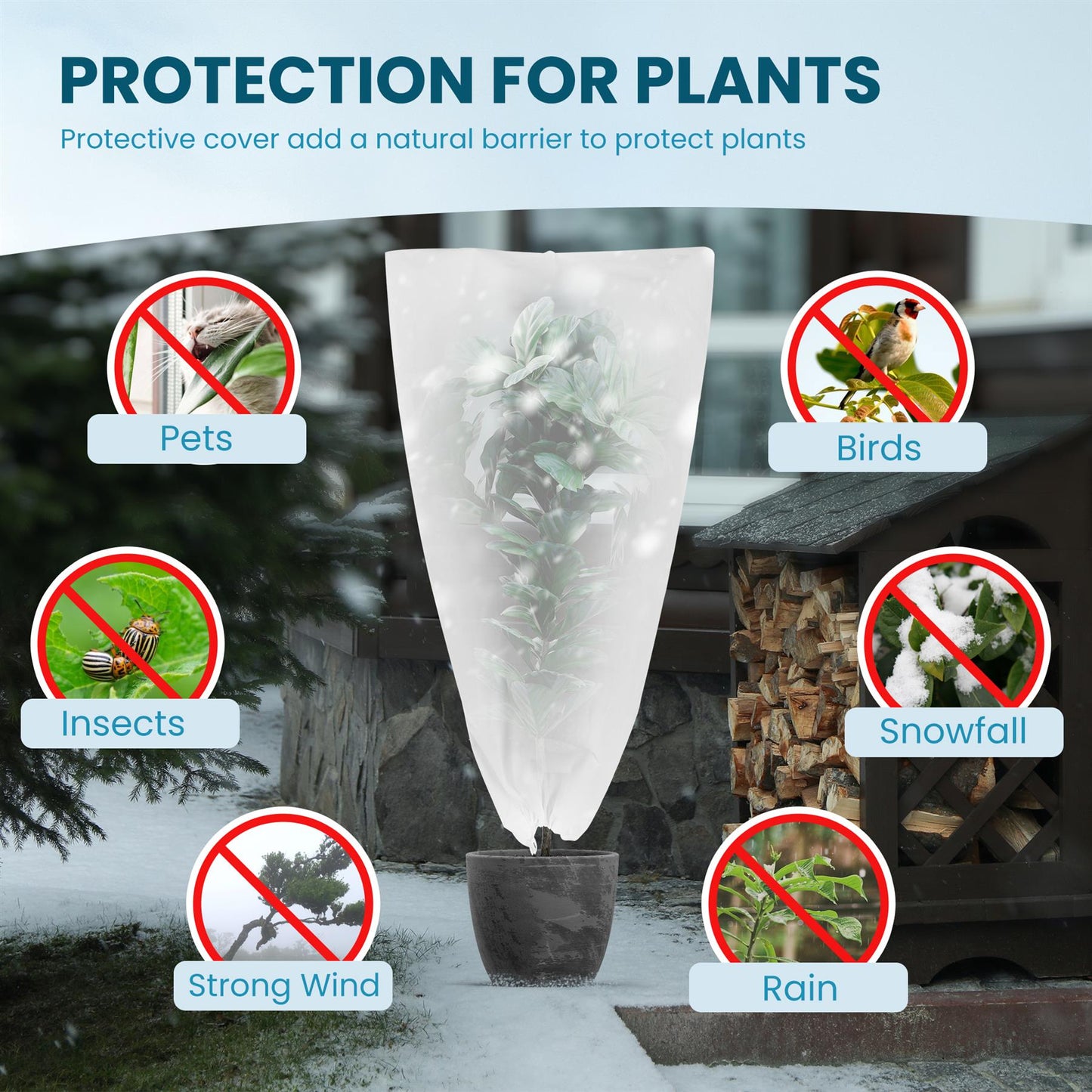 Garden Plant Cover - Heavy Duty Frost Protection Fleece Jacket