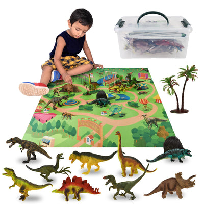 Dinosaur Toy Storage Chest With Play Mat
