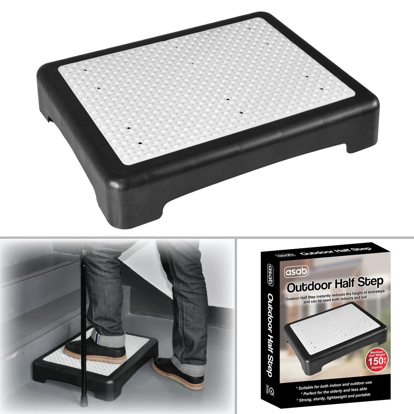 Mobility Aid: Anti-Slip Half Step Stool with Suction Pad Handle