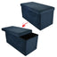 Foldable Storage Bench Velvet Ottoman Blue