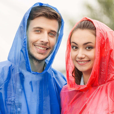 Pack Of 2 Lightweight Hooded Rain Ponchos For Adults