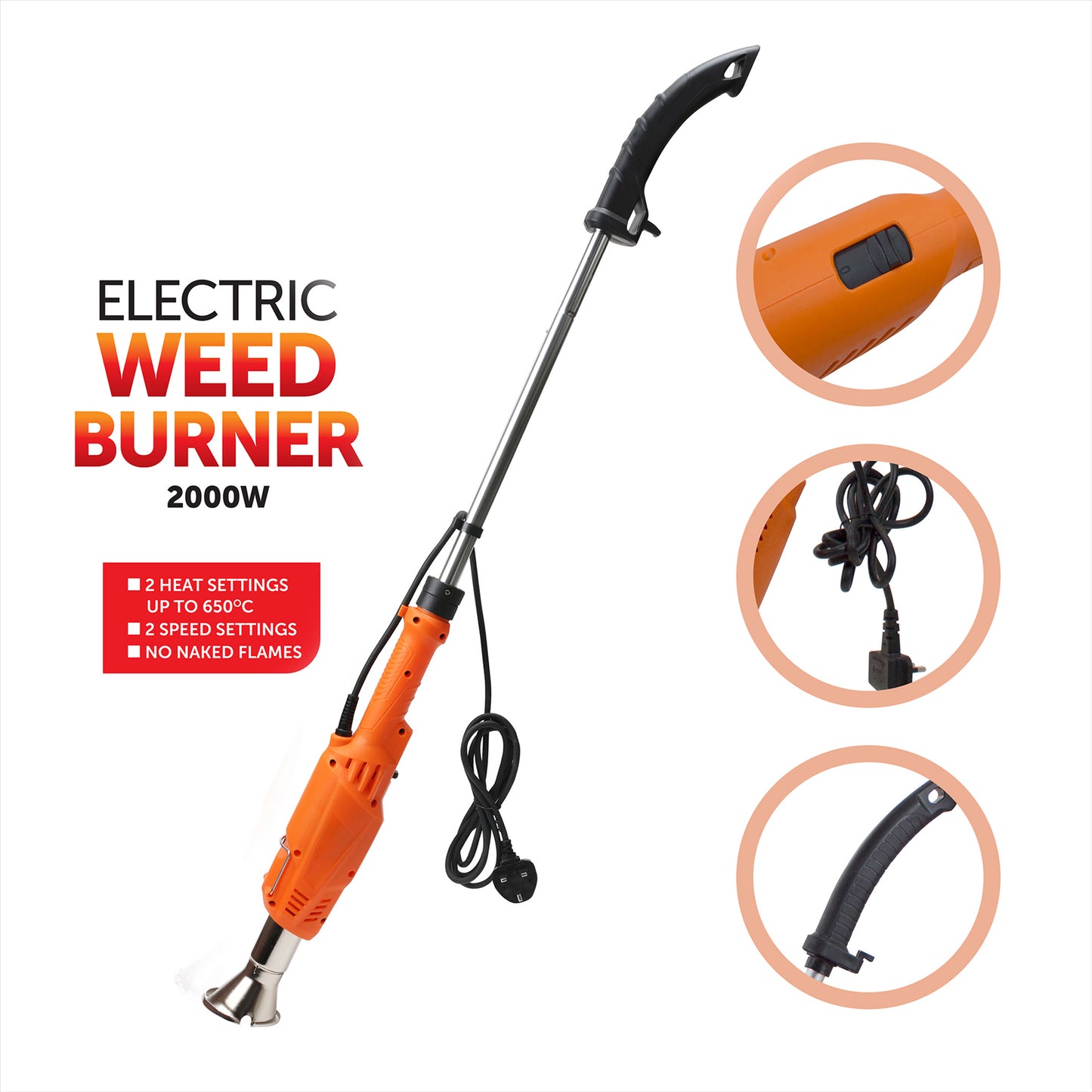 Electric Weed Burner Killer With 4 Nozzles And 2000W Power