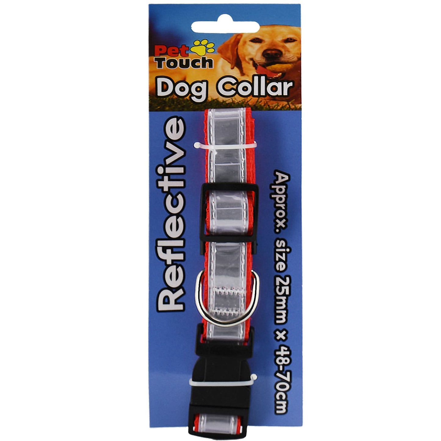 Nylon Dog Collar with Reflective Stripes
