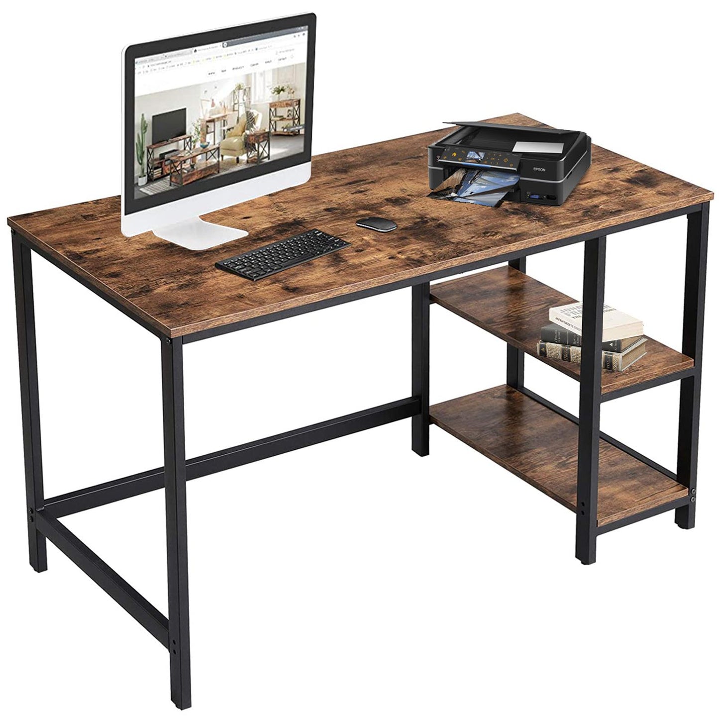 Modern Design Desk With Multiple Storage Shelves