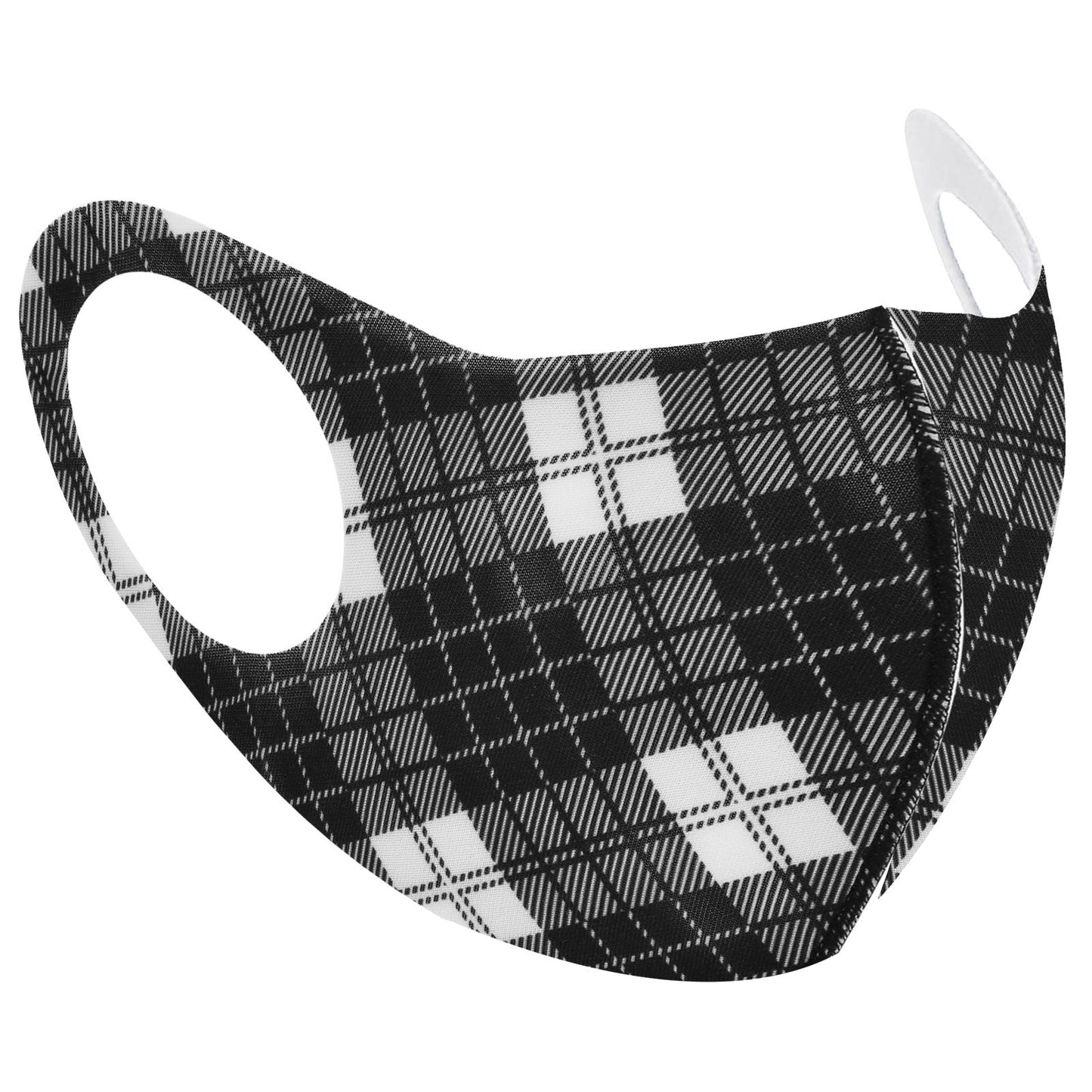 Checkered Face Mask In Grey And Black