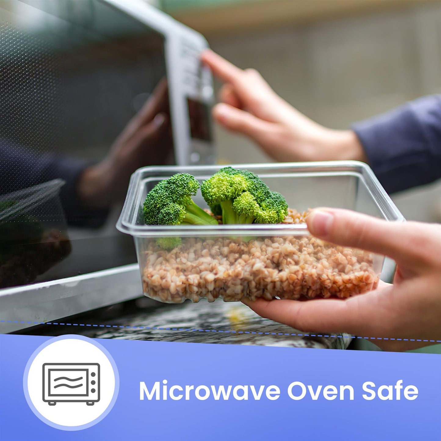 Set Of Airtight And Leak-Proof Plastic Meal Boxes With A Clip Seal Lock