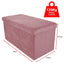 Foldable Storage Bench Velvet Ottoman Pink