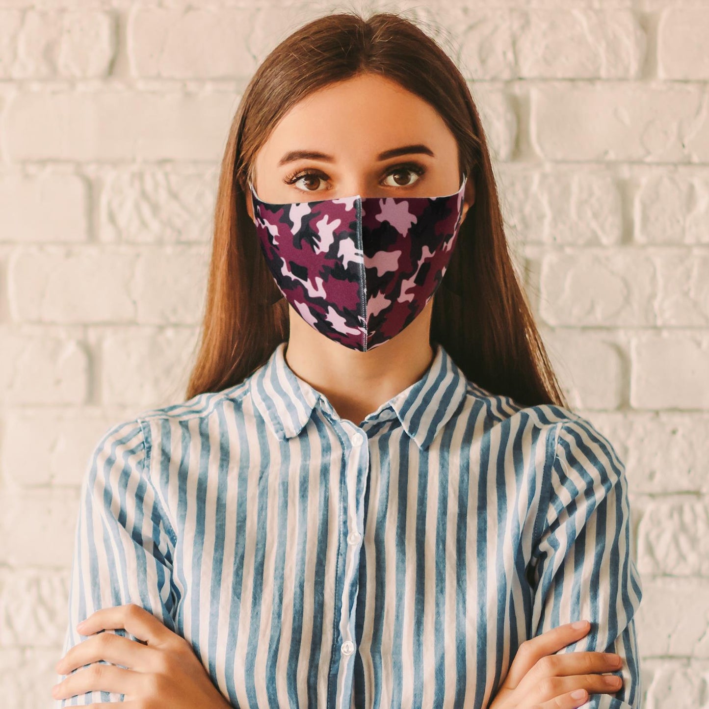 Pink Camouflage Reusable Women'S Face Mask