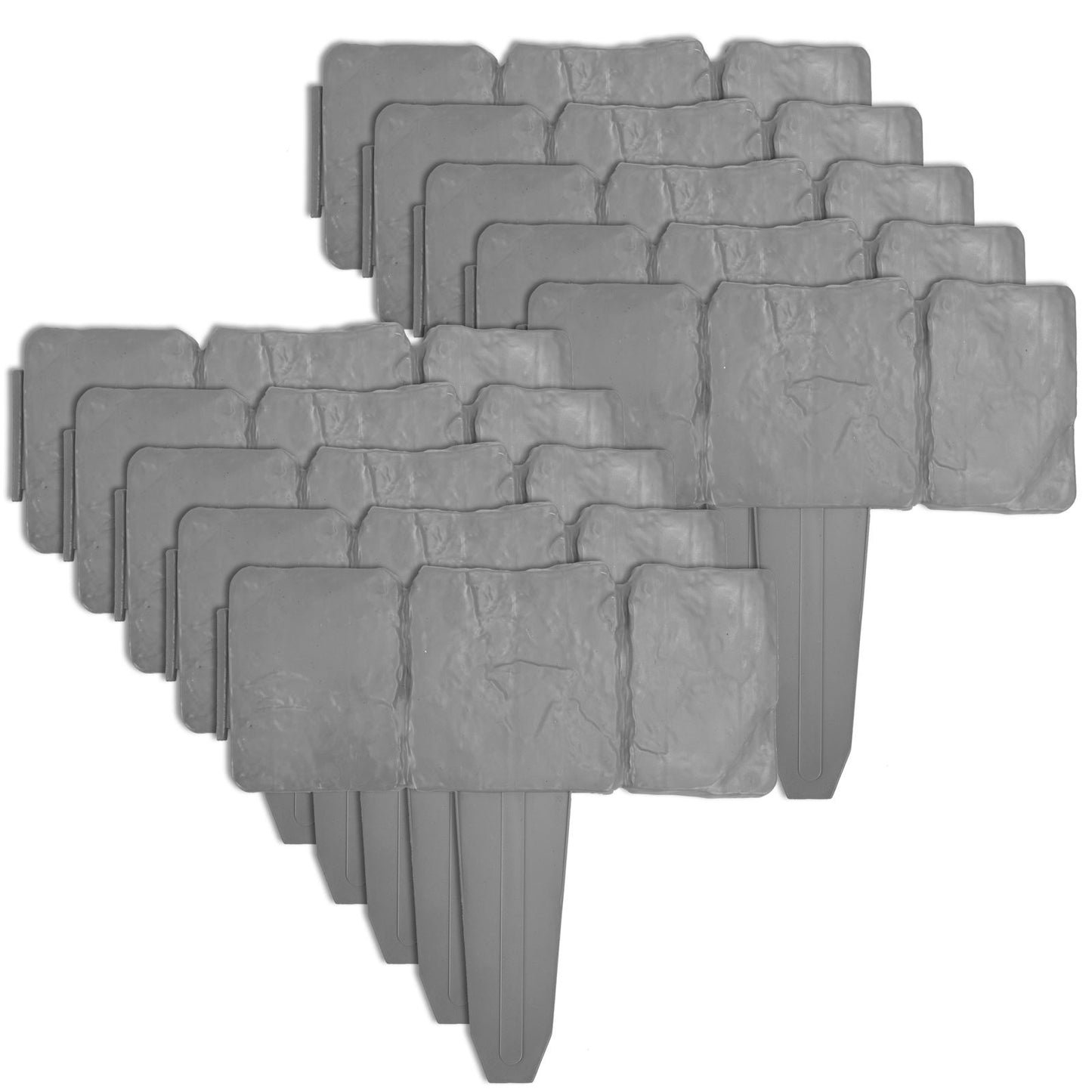 10-Pack Stone Effect Hammer-In Lawn Edging Edge Fence