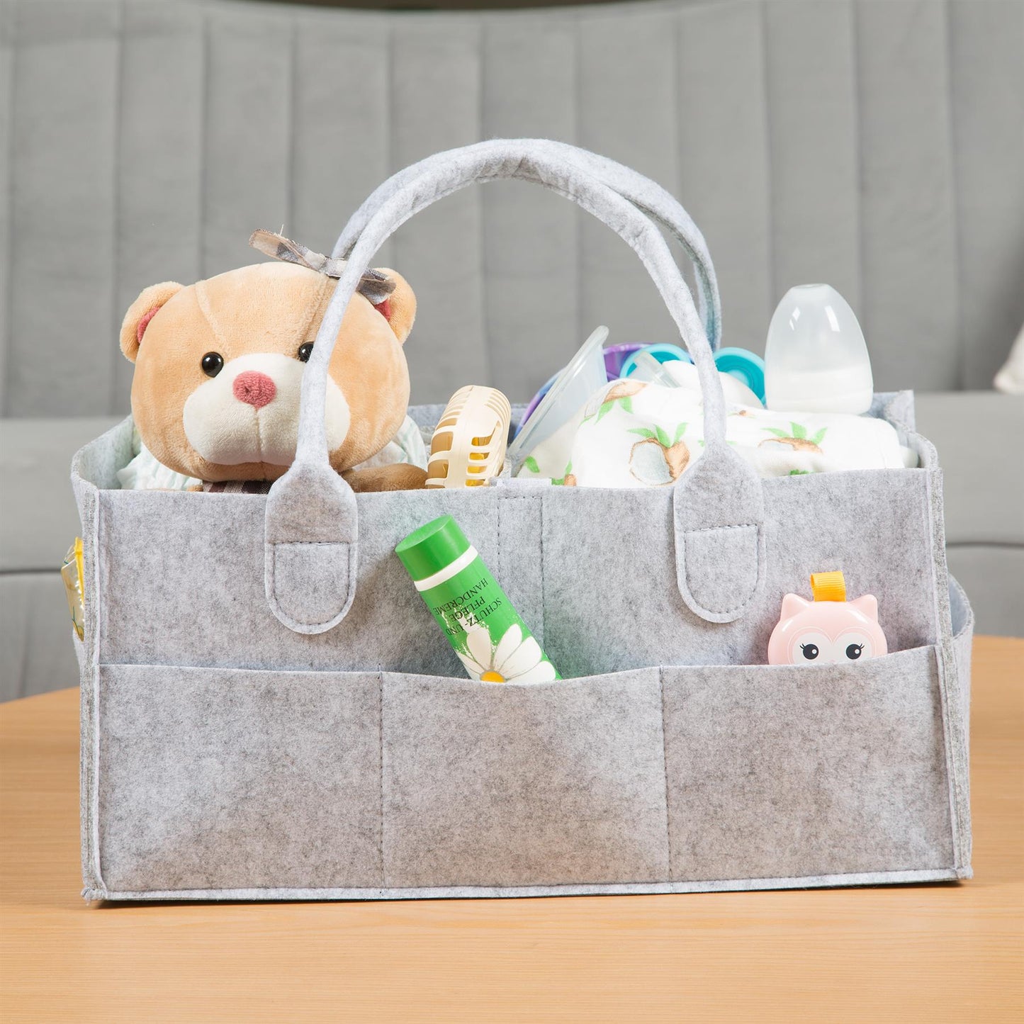 Baby Diaper Caddy Felt Nursery Storage Wipes Bag Storage Organiser Nappy Bag