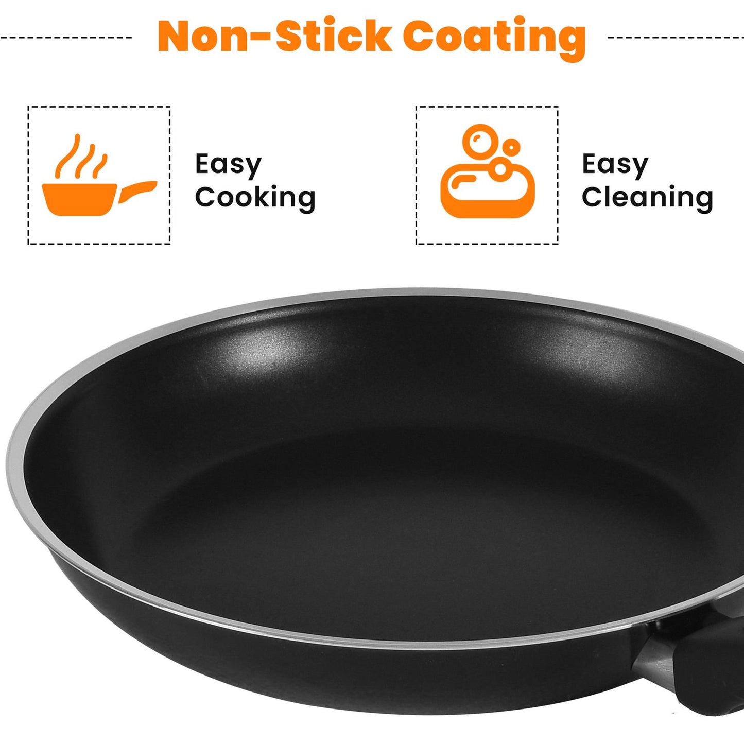 Non-Stick Frying Pans Set With Easy-Cook Non-Stick Coating For Lightweight Cooking