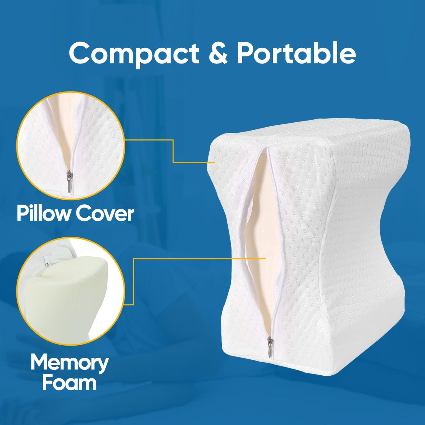 Contour Memory Foam Leg Pillow For Better Sleep