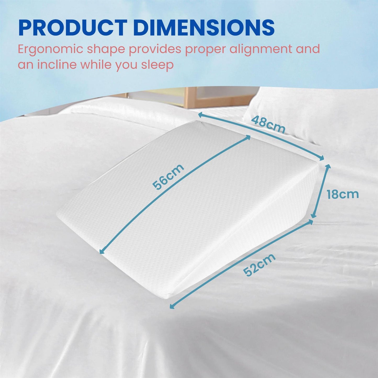 Memory Foam Wedge Pillow With Adjustable Height And Soft Cover