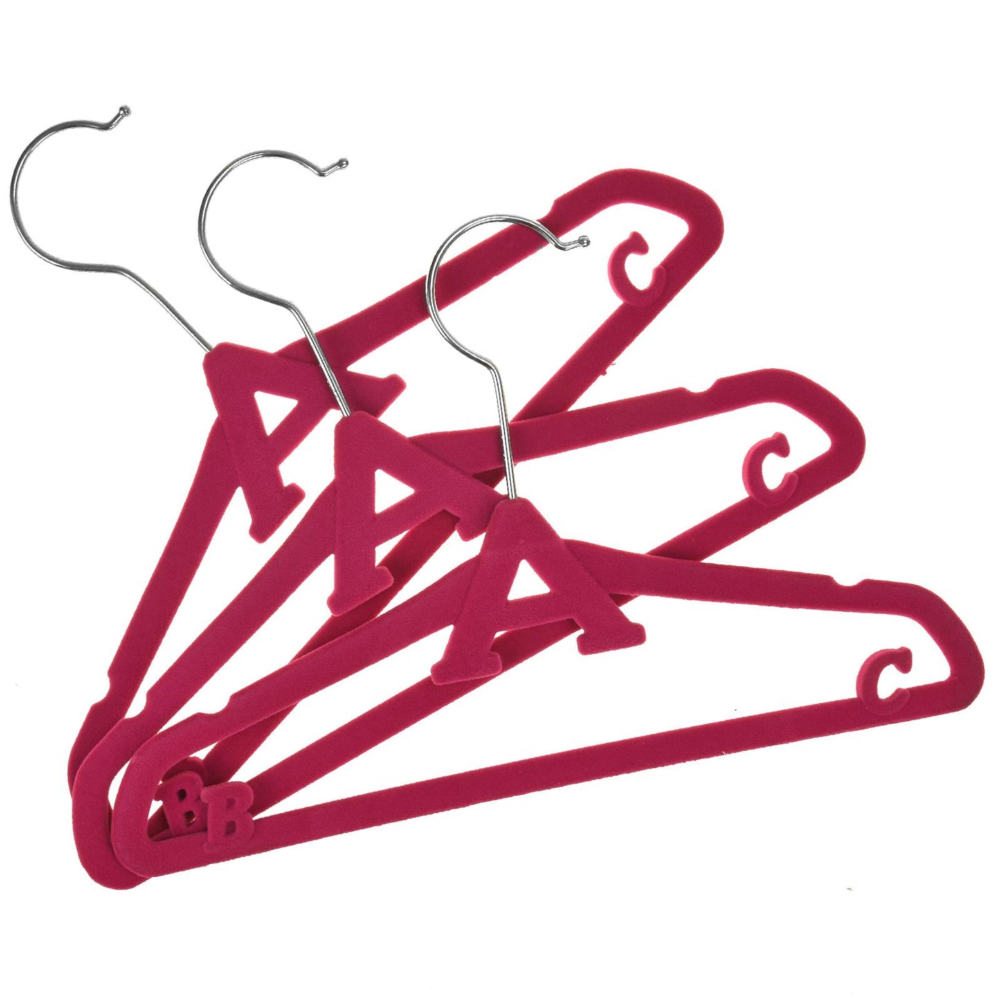 Set Of 3 Baby Velvet Hangers With Abc Design