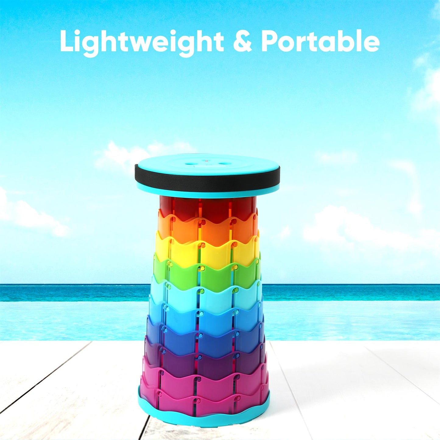 Lightweight And Portable Telescopic Led Camping And Hiking Stool