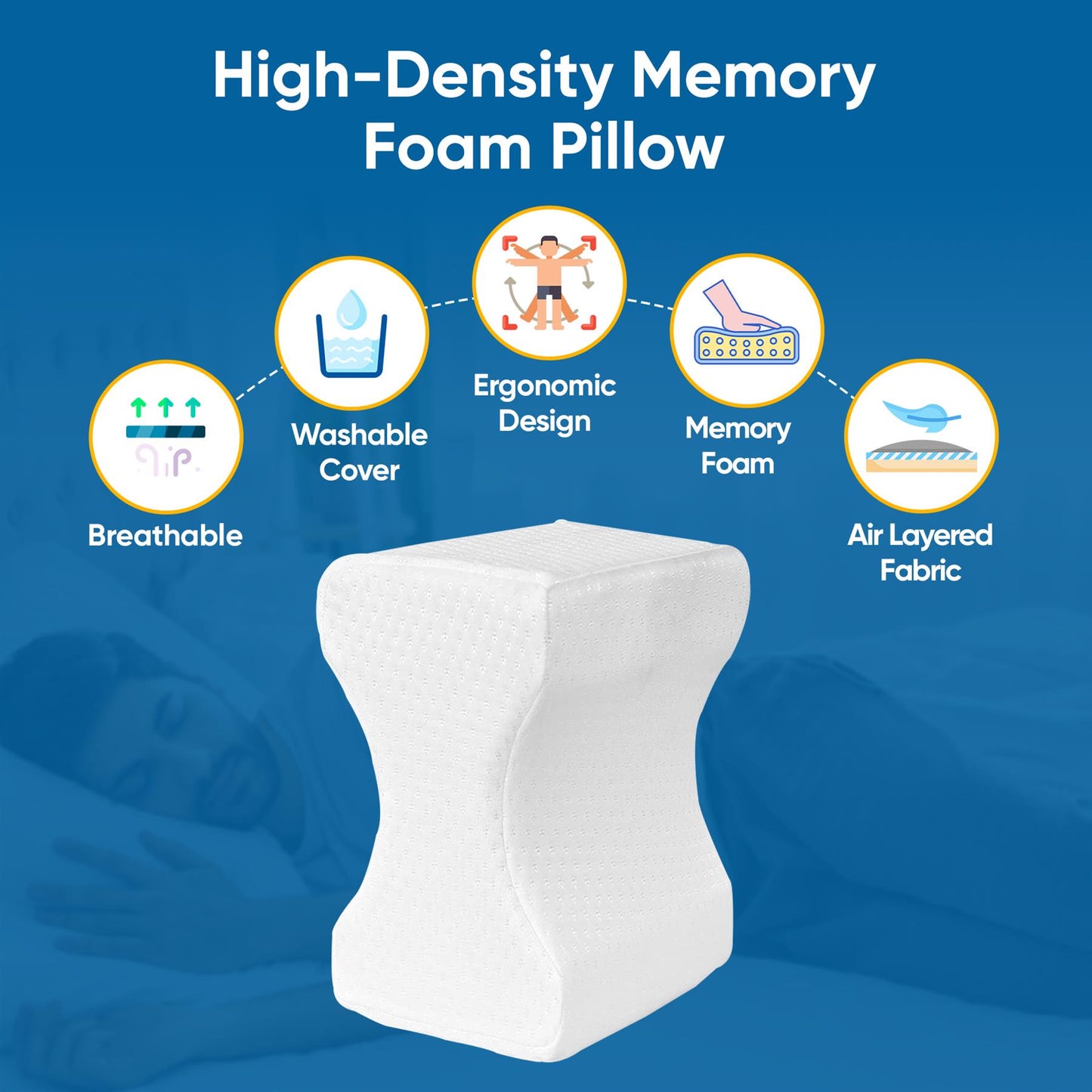 Contour Memory Foam Leg Pillow For Better Sleep
