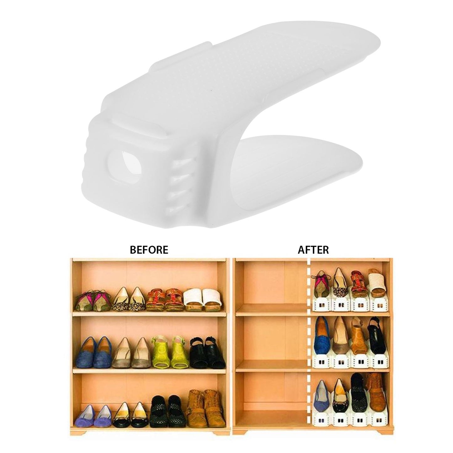 Shoe Rack Space Saver For Boots Heels And Trainers (2-Pack)